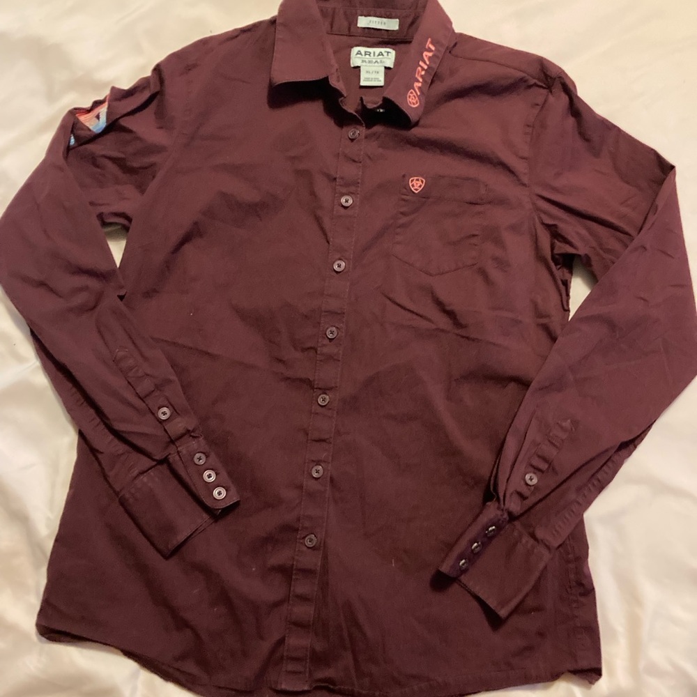 Ariat Women's Burgundy Button Down Shirt
